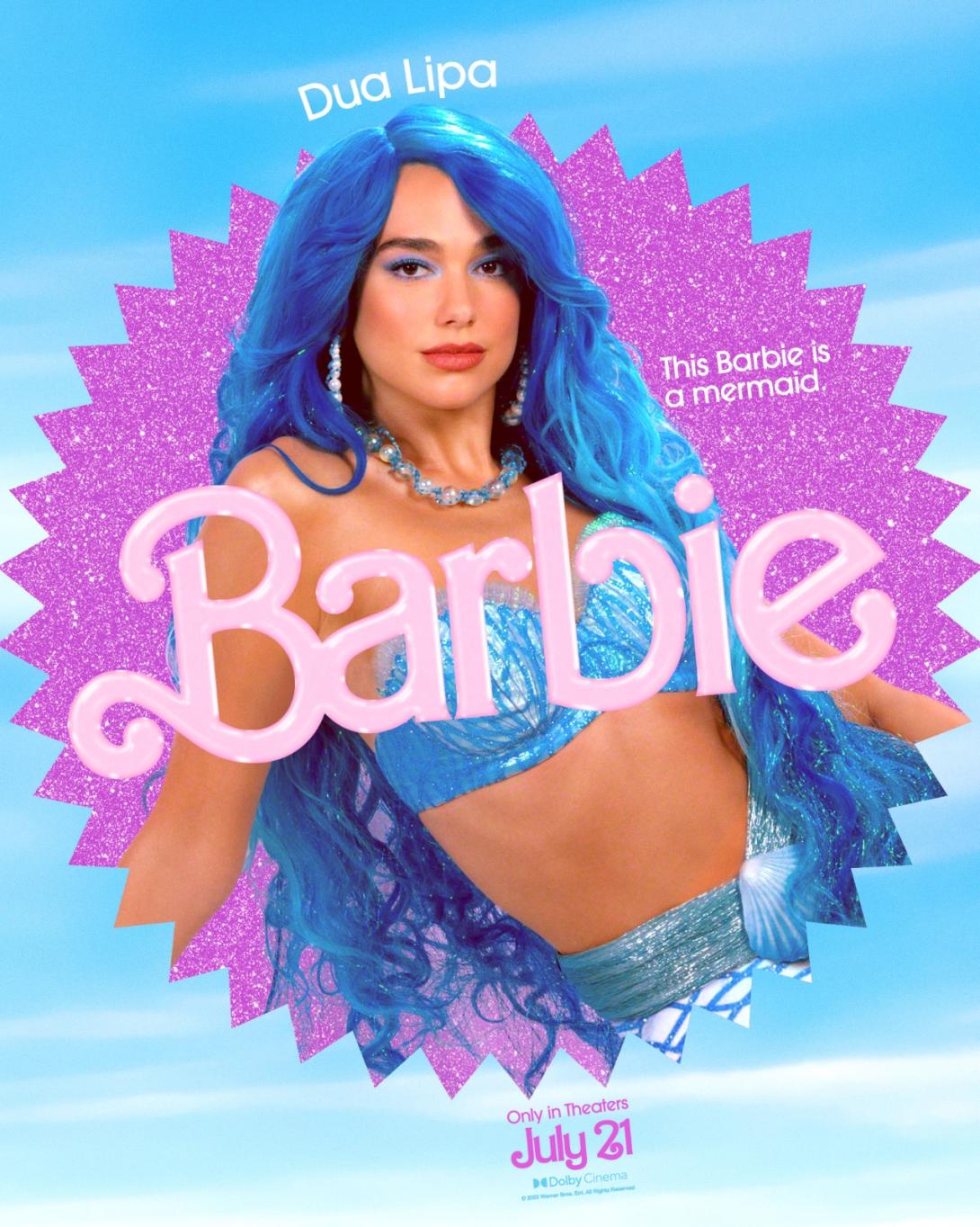 Poster oficial de Dua Lipa como Barbie